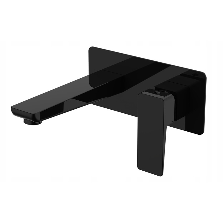 Omnires Parma falba építhető mosdócsaptelep, matt fekete, 20x9cm, komplett szett