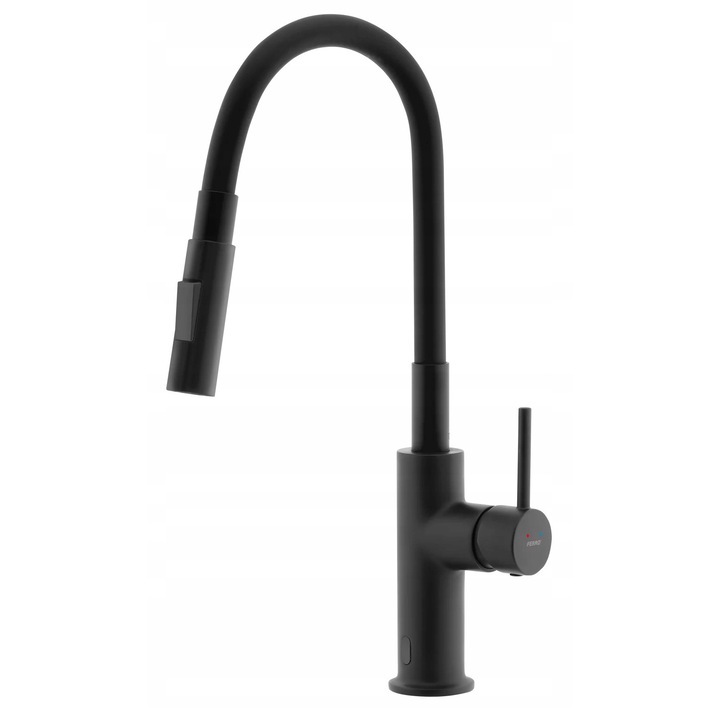 Baterie sanitara Ferro DISTANZA, fara contact, neagra, 295x470mm, cu wylewka elastyczna