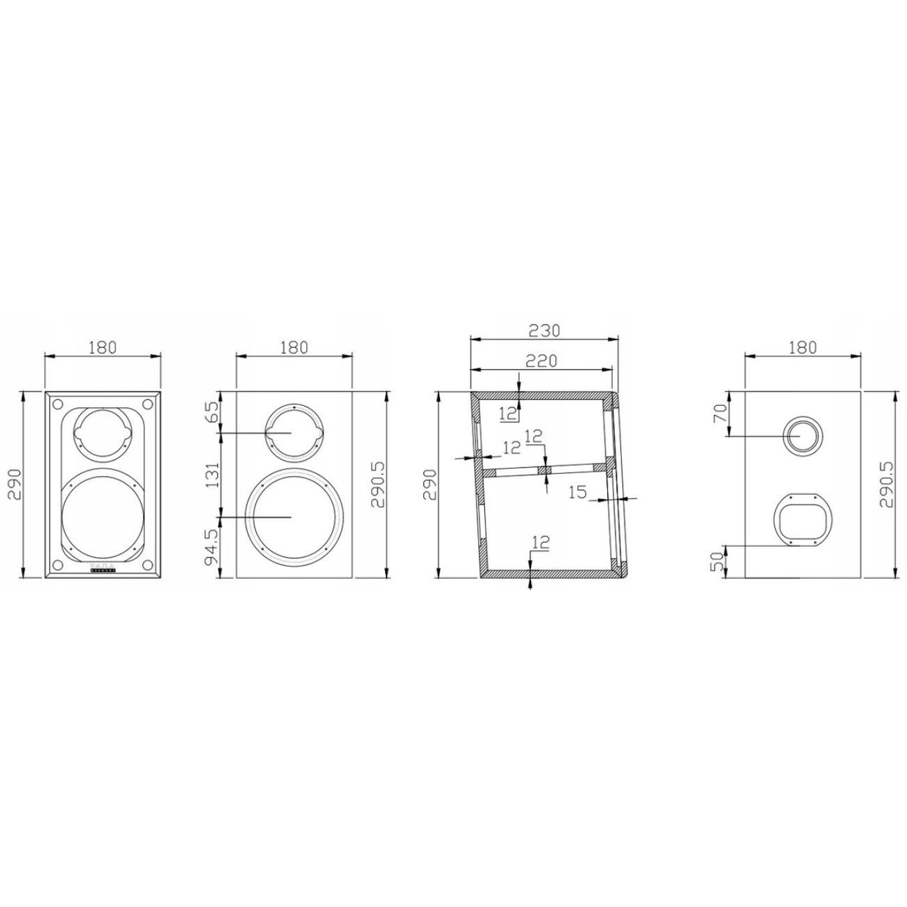 Boxe Taga Harmony Platinum S v.4, 2.0, bas profund, finisaj stejar, 29x18x23cm, set 2 buc.