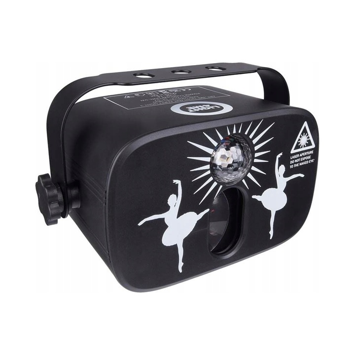 Echipament de iluminat, Light4Me Party Light 3, multiefect LED RGB, cu laser, 14x9,2x8cm, set complet