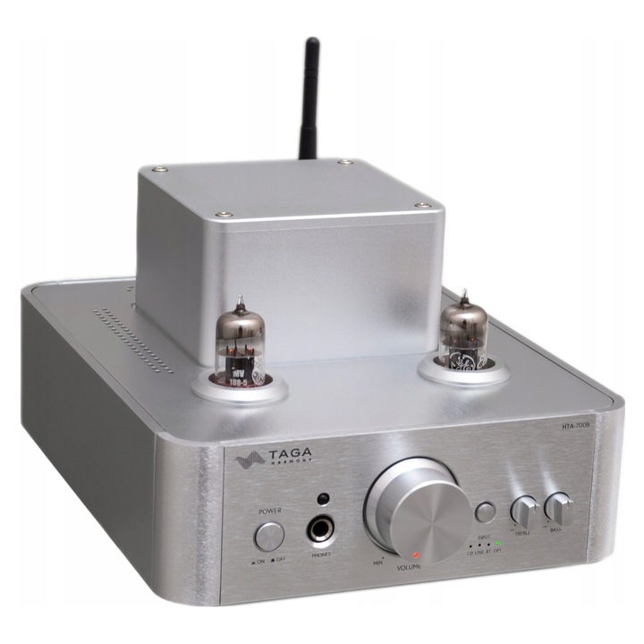 Amplificator hibrid Taga Harmony HTA-700B v.3, Bluetooth, 45W, argintiu, 13.7x20x28.8cm
