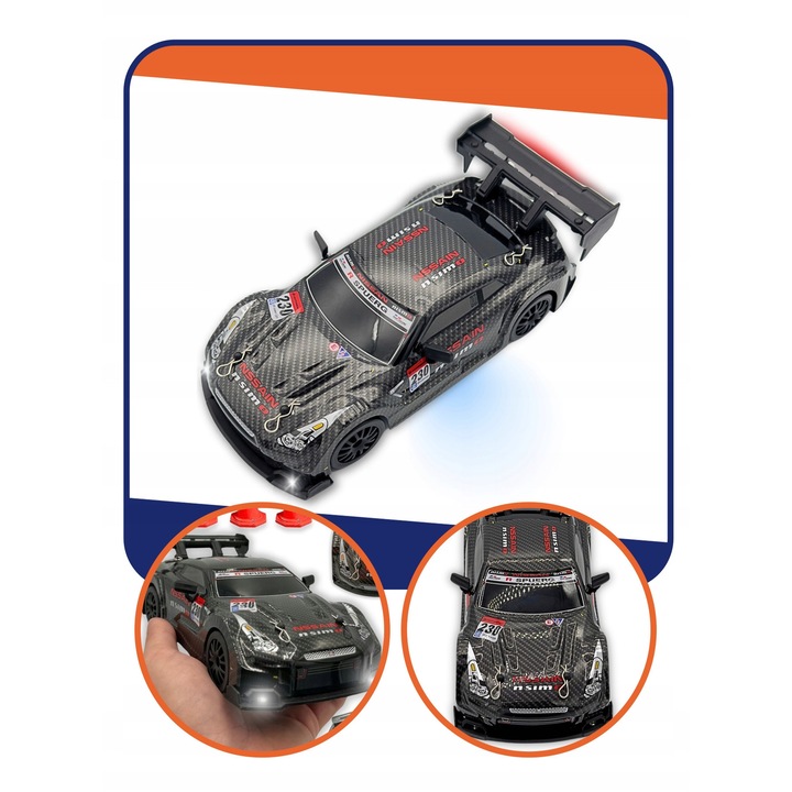 Masinuta zburatoare, 4x4, LED, neagra