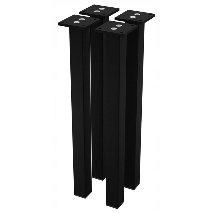 Set 4 x Noge meblowe, Fest, 30x30mm, 400mm, aluminiu, negru