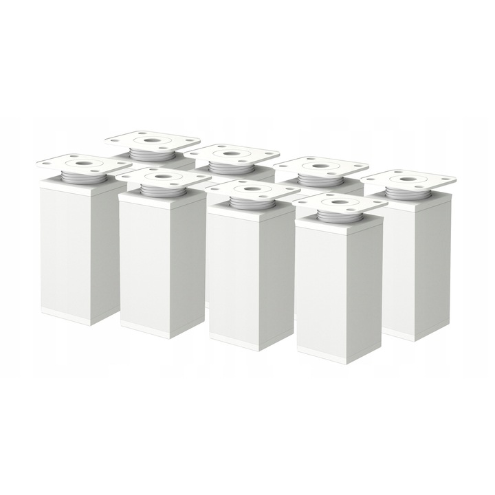 Set 8 x Picioare de Mobila, FEST TOPAL, Alb, 40x40x60mm