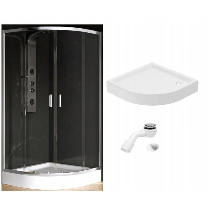 Set Cabina dus Suvia, New Trendy, 80x80cm, sticla sigura, alb, inaltime 206cm