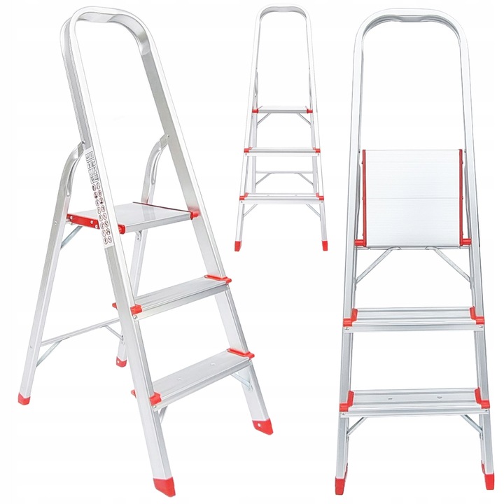 Scara de lucru Ondragon, model domestic, capacitate 125 kg, cu platforma larga, antiderapanta, din metal usor