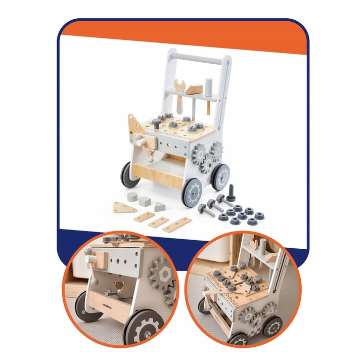 ATELIER DE LEMN PENTRU COPII, 3 in 1, alb