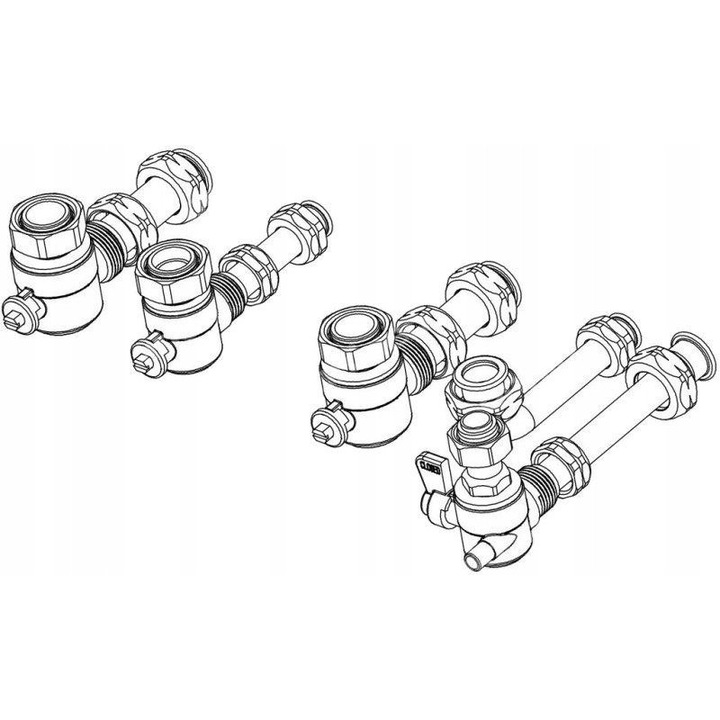 Csatlakozókészlet Thelia Condens kazánhoz, Saunier Duval, 0020193657, vízhez és gázhoz, szelepekkel, tartozékokkal