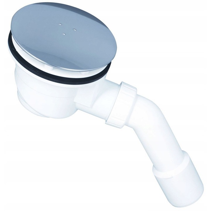 Sifon brodzik, Hydroland, Fi 90, alb, crom, 83x135mm