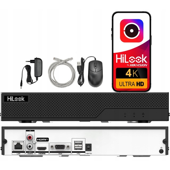 IP рекордер 8 канала NVR-108MH-C(E) 8Mpx 4K, детекция на движение, 263x223x48mm