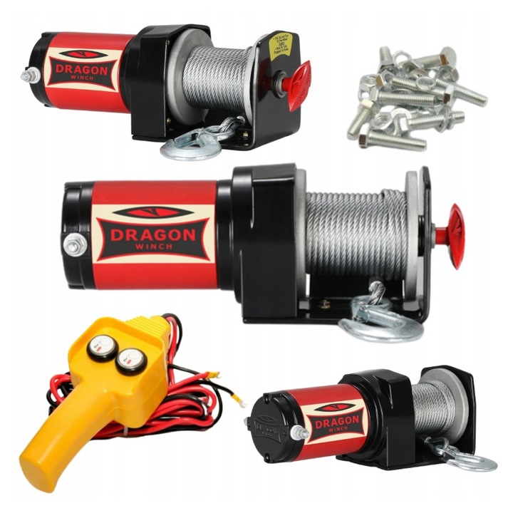 DWM 2000 ST PY elektromos csörlő, Dragon Winch, 907 kg, 12V, 10m, kompakt, ATV-khez és ekékhez