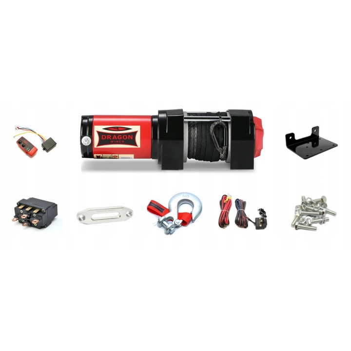 Winch electric Dragon Winch DWM 4000 ST S, 4000 lbs, 15m, sintetic, pentru ATV, Buggy