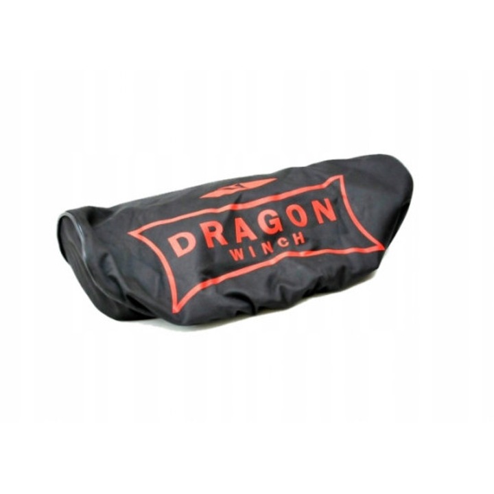 Husa pentru troliu Dragon Winch XXL, 64x27cm, 9000lbs-22000lbs, neagra, cu logo rosu
