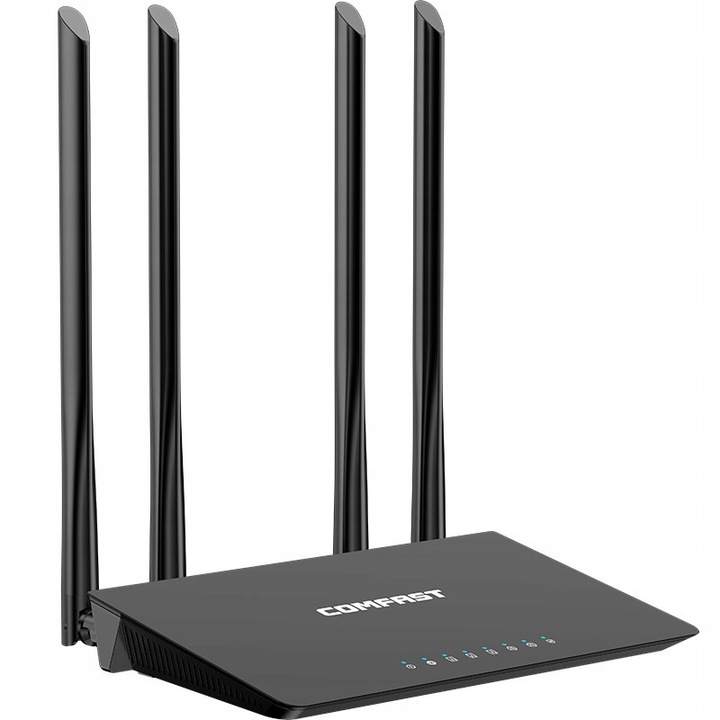Router Wireless COMFAST CF-WR619AC V2 Dual-Band 1200Mb/s, 4 Antene, Negru, 187x137x228mm