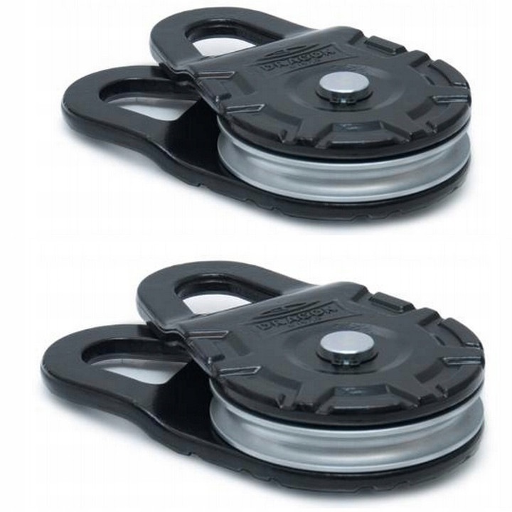 Zblocze 15T 15000kg set x2 pentru winch 4x4, Dragon Winch, negru, 240x140x45mm