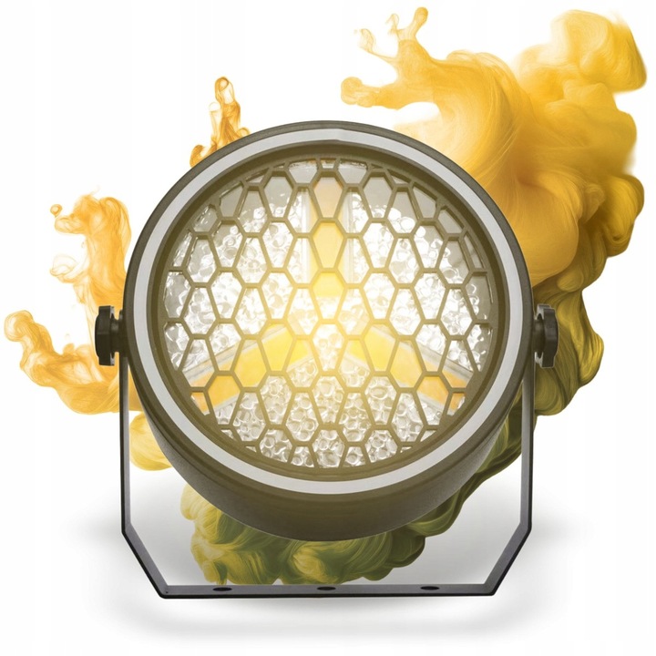 Reflektor par retro Evolights Lumen Par, lumina calda 2800K, efect ring RGB, 21,5x7x22cm, set complet