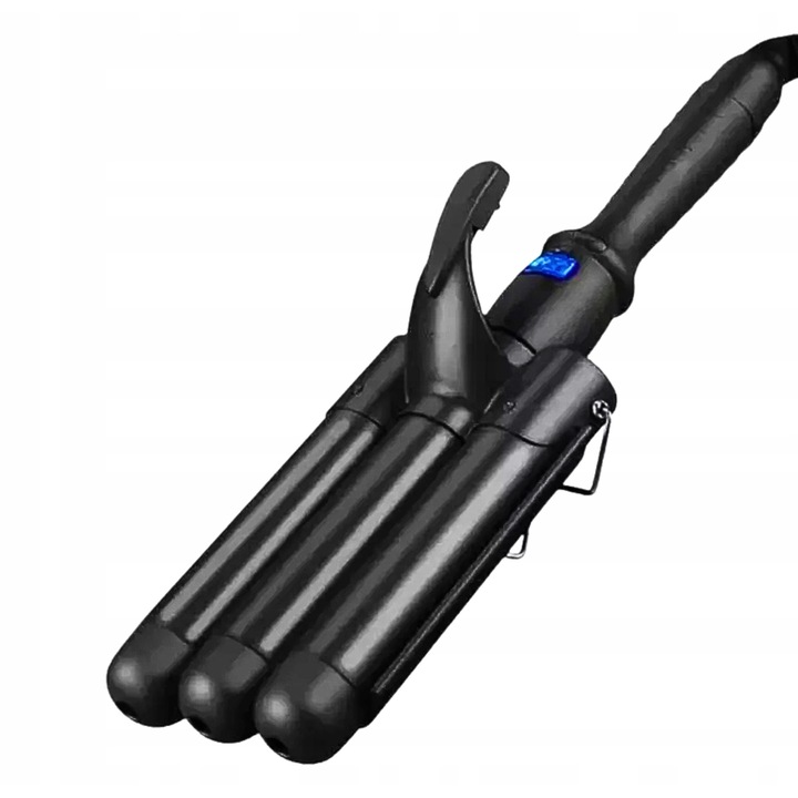 Ondulator pentru par DB, 3 role, temperatura reglabila 80-210°C, negru, 37x8,5x2cm, set cu etui