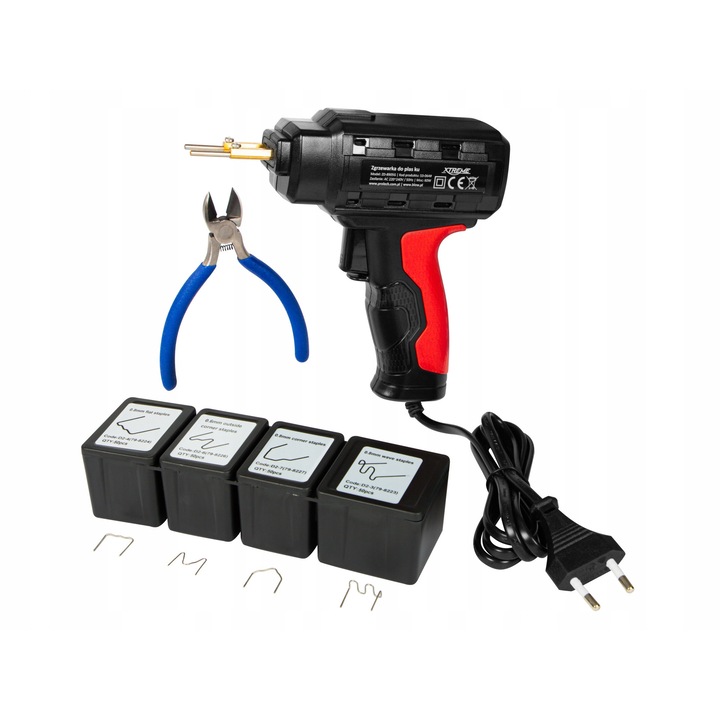 Pistol de lipit Xtreme, pentru plastic, set 200 de zszywek, 60W, 220-240V