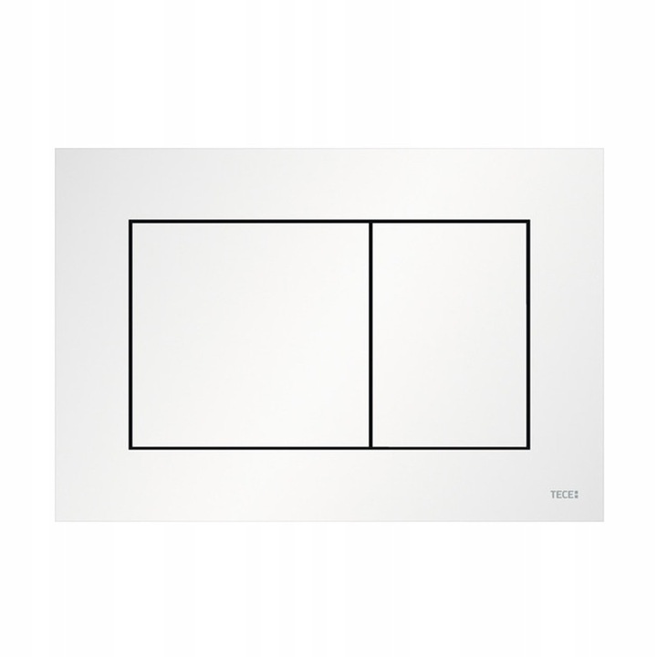 Buton spalare WC, Tece, alb mat, 150x220x5mm, montaj orizontal, set complet