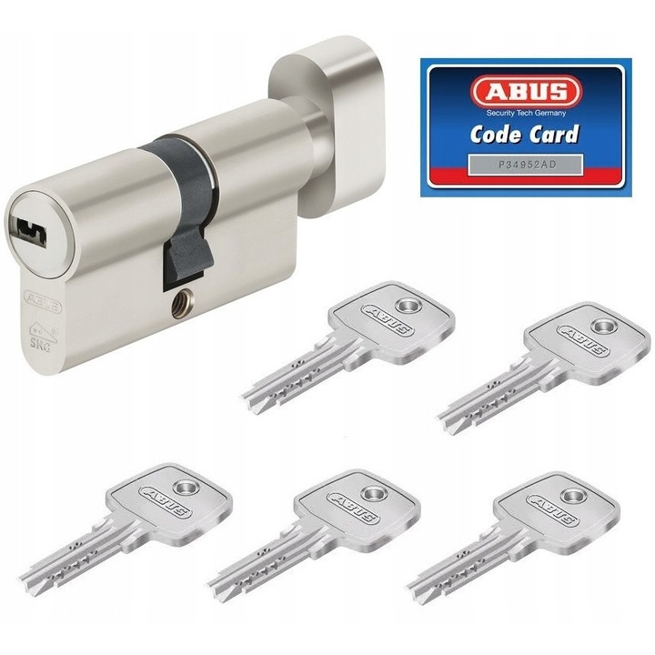 Cilindru usa ABUS 35x35mm, antiefractie, nikiel-satin, set cu 5 chei