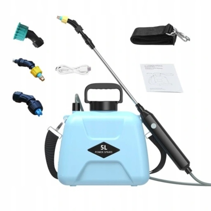 Opryskiwacz electric 5L, 3 duze, USB, 30x15x28cm