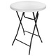 Masa catering pliabila rotunda tip cocktail, blat HDPE, cadru metal anticoroziv, max 20 kg, D80xH110 cm, alb