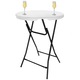 Masa catering pliabila rotunda tip cocktail, blat HDPE, cadru metal anticoroziv, max 20 kg, D80xH110 cm, alb