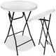 Masa catering pliabila rotunda tip cocktail, blat HDPE, cadru metal anticoroziv, max 20 kg, D80xH110 cm, alb