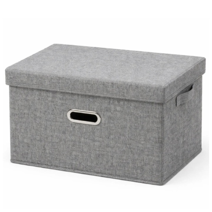 Cutie de depozitare textilă Gri, 38L, 43x33x28cm, pliabilă