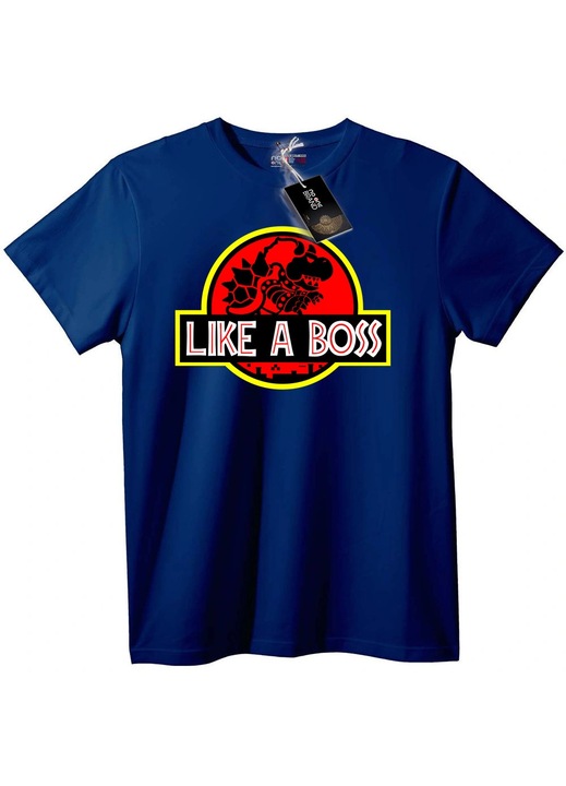 Tricou Like a Boss, Albastru închis, XL