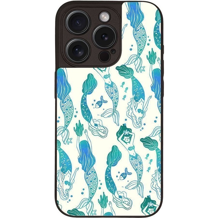 Husa telefon Sonique Ocean Series pentru Apple iPhone 15 Pro, silicon, design gorgone, protectie antisoc, multicolor