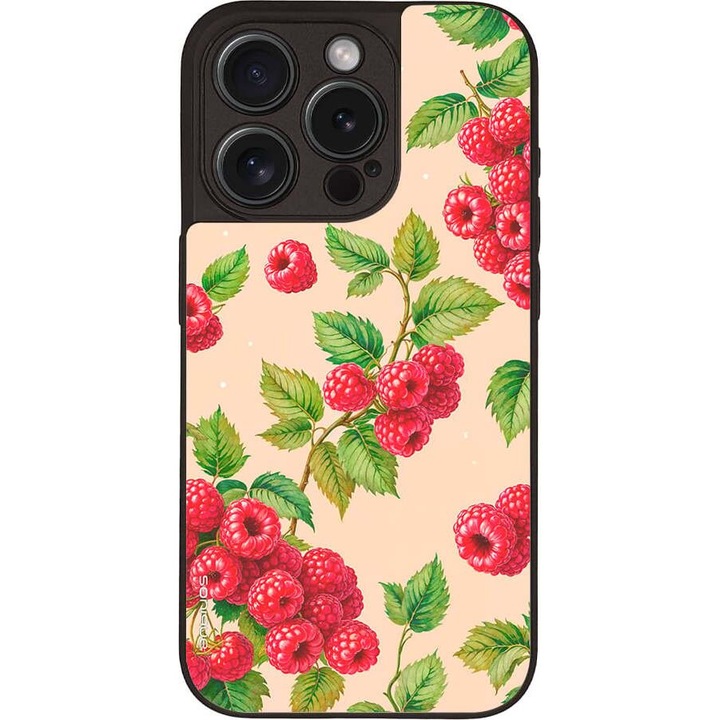 Husa telefon Sonique Fruit Series pentru Apple iPhone 15 Pro, silicon, imprimeuri cu fructe, multicolor