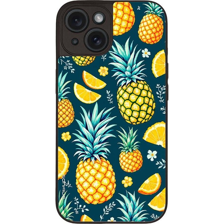 Husa telefon Sonique Fruit Series, ananas, silicon, pentru Apple iPhone 15