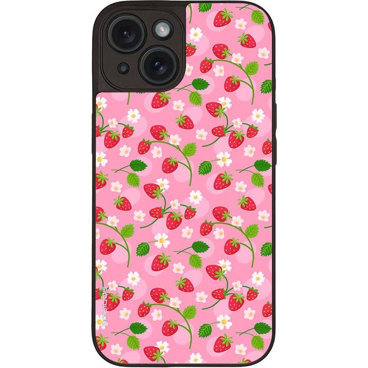 Husa telefon Sonique Fruit Series pentru Apple iPhone 15, imprimeu fructe, silicon, antisoc, multicolor