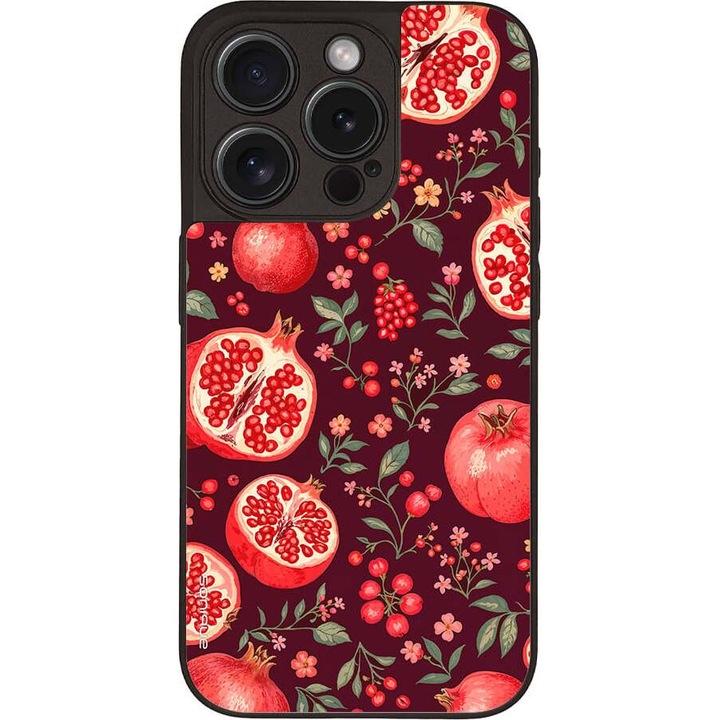 Husa telefon Sonique Fruit Series pentru Apple iPhone 15 Pro, silicon, imprimeuri cu fructe, multicolor