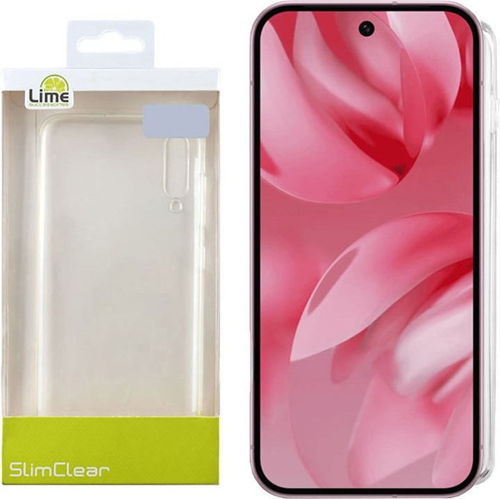 Husa telefon Google Pixel 10 5G, Lime, SlimClear, transparent, 6.3"