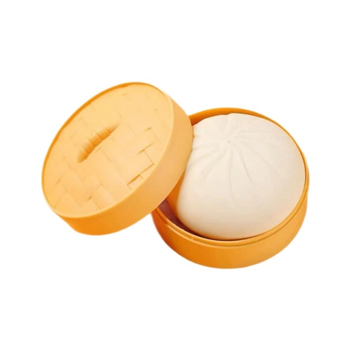 Cutie surpriza cu jucarii squishy, design dragut, textura moale cu revenire lenta, galben, set