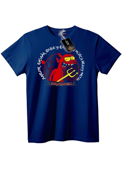 Tricou Heavy Metal Diavol, Bleumarin