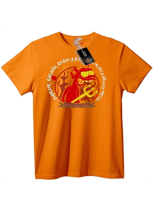 Tricou Heavy Metal Diavol, Portocaliu