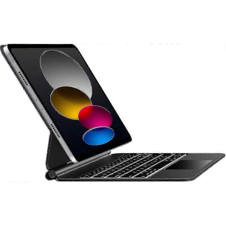 Carcasa cu tastatura pentru iPad 10th Generation, 10.9", protectie inteligenta, touchpad multi-touch, iluminare de fundal