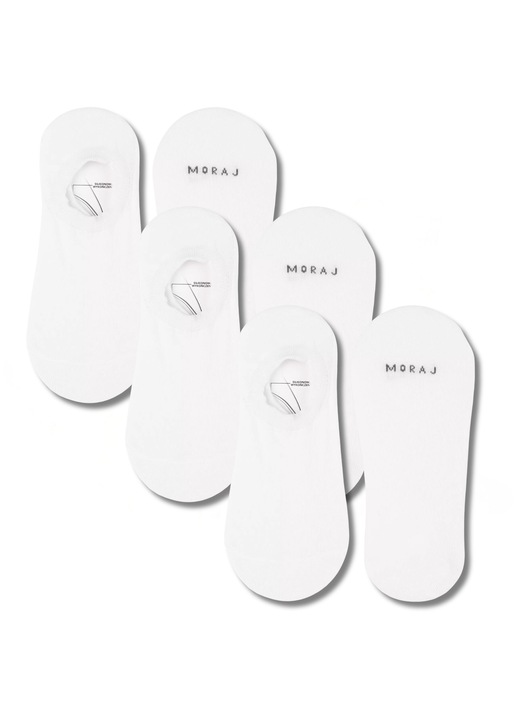 Sosete dama, 3-PAK, Moraj, niskie, albe, 35-38