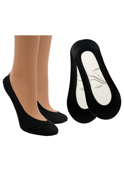 Sosete dama Moraj, niskie, negre, 38-41, cu silicon