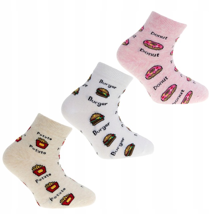 Sosete copii Moraj set 3 perechi 23-26, multicolor, din bumbac de calitate, cu elastan
