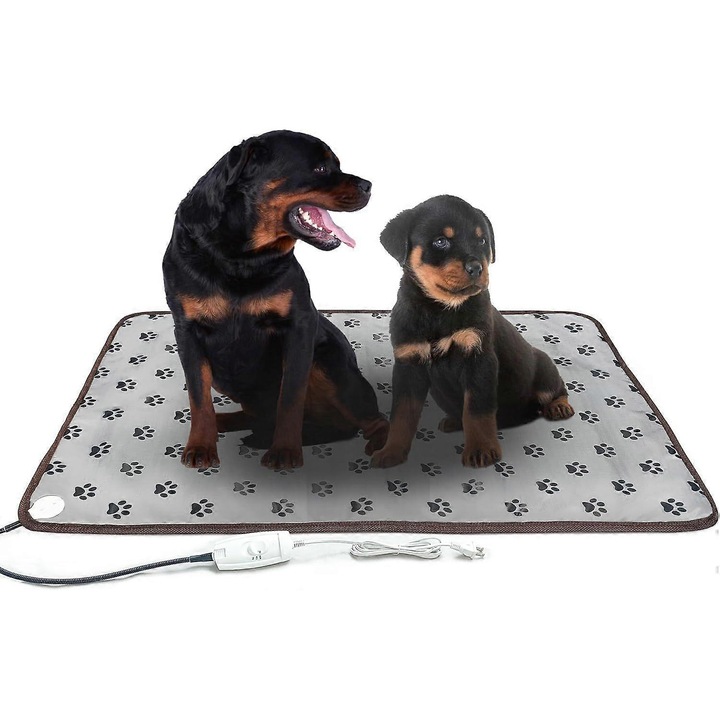 Culcus pentru animale, saltea incalzita, 20W, impermeabila, 45x45cm, 50x70cm, set complet