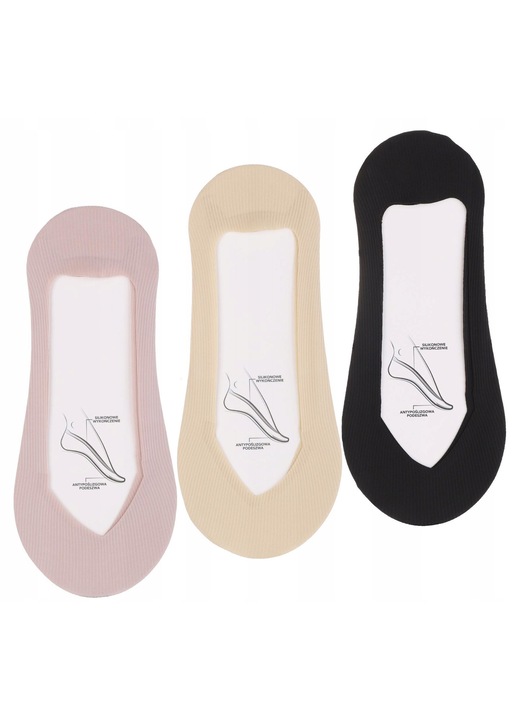 Sosete dama Moraj set 3-par niskie 38-41, antiderapante, multicolor