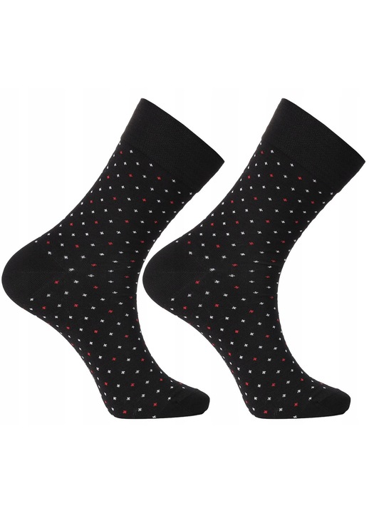 Sosete barbati, Moraj, set 1par, negru, 39-42, 75% bumbac mercerizat, design delicat