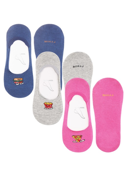 Sosete dama, Moraj, set 3 par, design amuzant, 35-38, multicolor