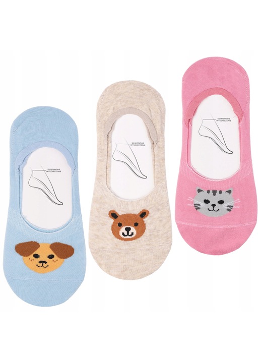 Sosete dama Moraj, set 3-perechi, 35-38, design minimalist, material confortabil, multicolor