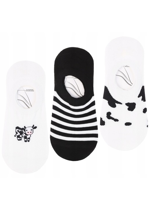 Sosete dama Moraj set 3-perechi, motiv vaci, 35-38