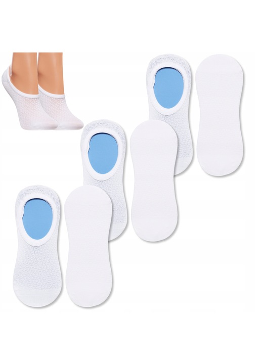 Sosete dama Moraj set 3-pak, albe, 38-41, material usor si elastic